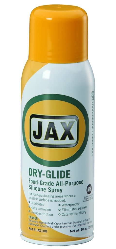 JAX Dry-Glide® Food Grade All Purpose Silicone Spray & Dry-Glide® WB  Silicone Spray